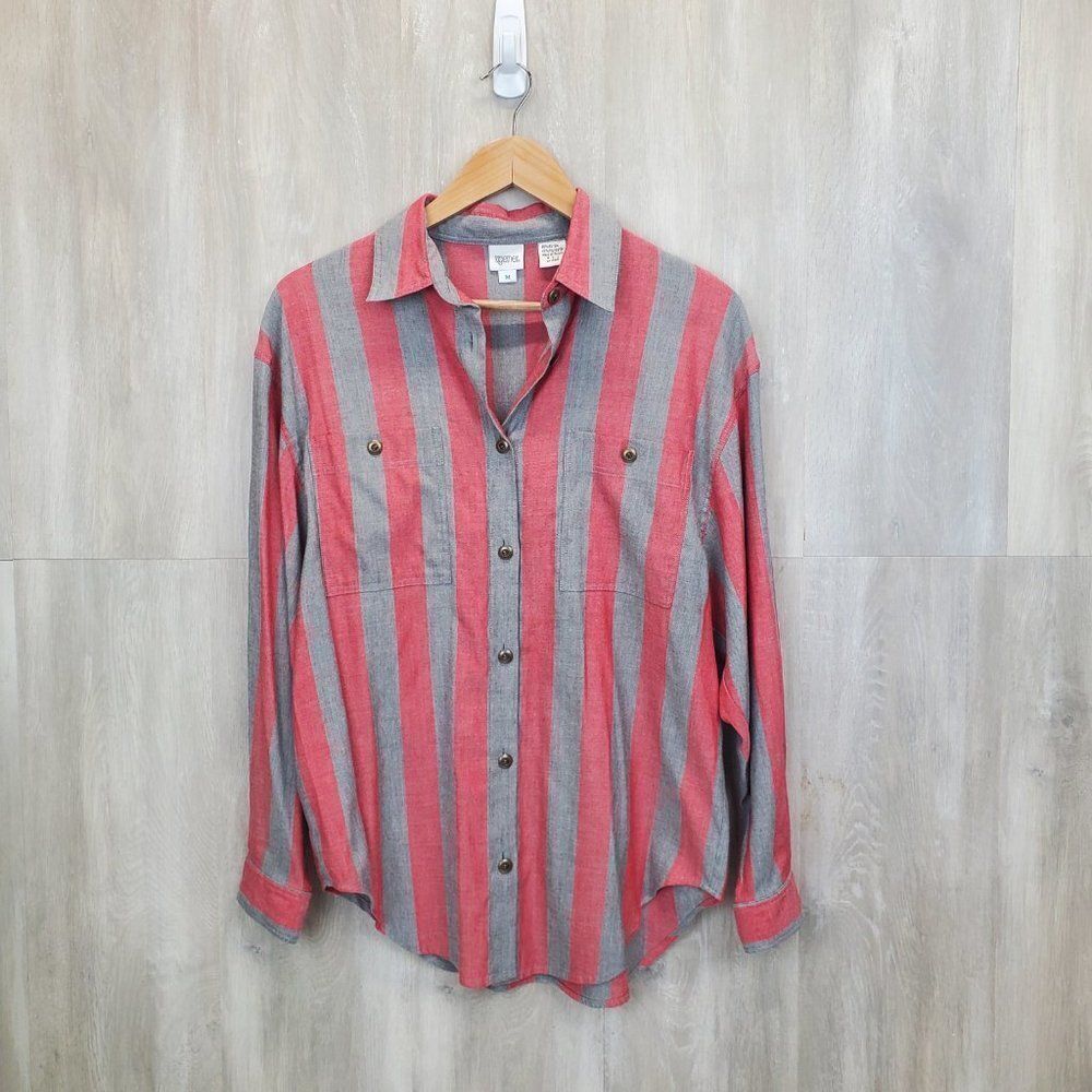 Together Vintage Striped Button Down Shirt G-0184 - Picture 5 of 9